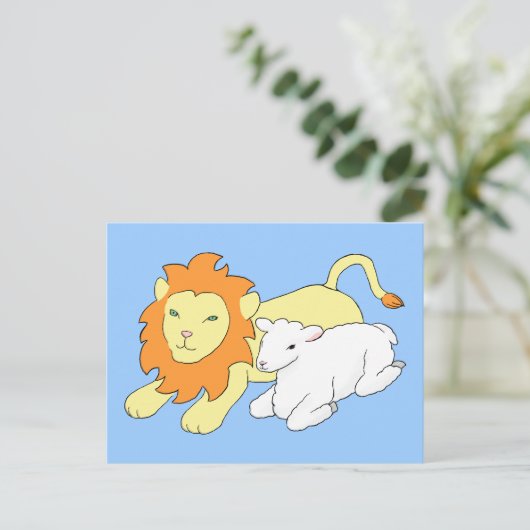 Lion en Lamb Briefkaart (Staand voorkant)