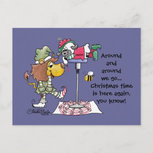 Lion- en Lamb Candy Cane Makers Feestdagenkaart