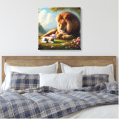 Lion en Lamb Canvas Afdruk (Insitu (Slaapkamer))