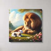 Lion en Lamb Canvas Afdruk (Voorkant)