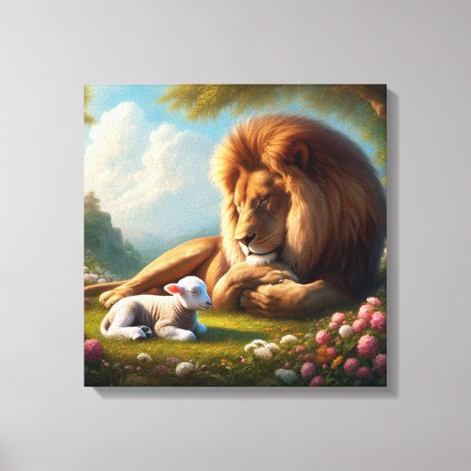 Lion en Lamb Canvas Afdruk (Voorkant)