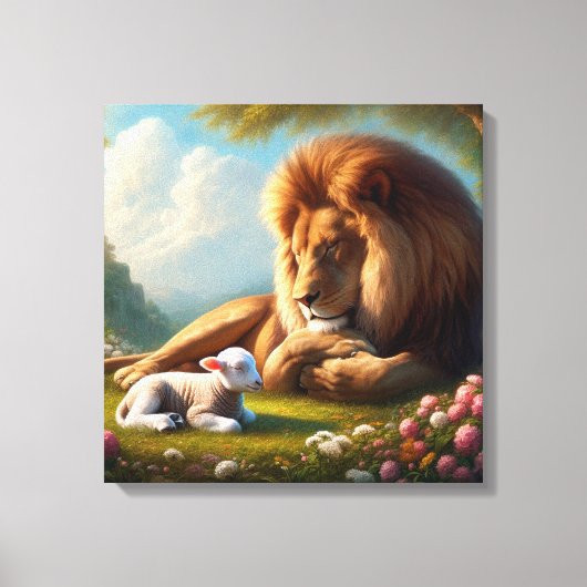 Lion en Lamb Canvas Afdruk (Voorkant)