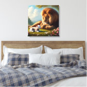 Lion en Lamb Canvas Afdruk (Insitu (Slaapkamer))