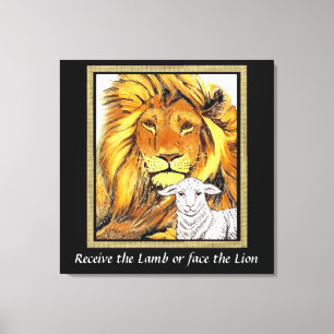 Lion en Lamb Canvas afdrukken