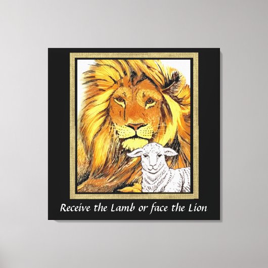 Lion en Lamb Canvas afdrukken (Voorkant)