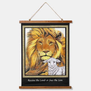 Lion en Lamb Hangend Wandkleed