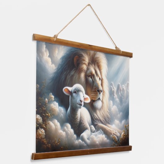 Lion en Lamb Hangend Wandkleed (Gebogen)