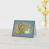 Lion en Lamb Kaart (Gele Bloem)