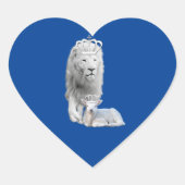 Lion en Lamb kijken uit naar de hemel Hart Sticker (Voorkant)