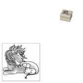 Lion en Lamb | Kunststempel hout Rubberstempel (Gestempeld)