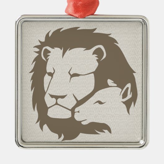 Lion en Lamb Metalen Ornament (Voorkant)