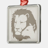 Lion en Lamb Metalen Ornament (Links)