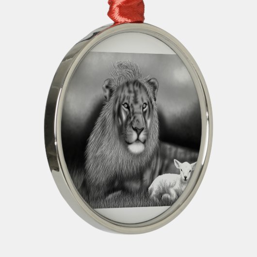 Lion en Lamb Metalen Ornament (Rechts)