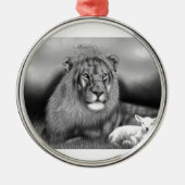Lion en Lamb Metalen Ornament (Voorkant)