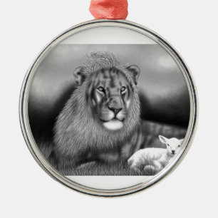 Lion en Lamb Metalen Ornament