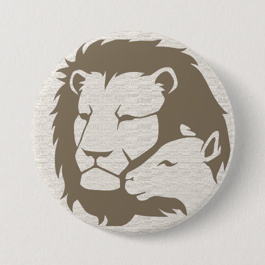 Lion en Lamb Ronde Button 7,6 Cm (Voorkant)