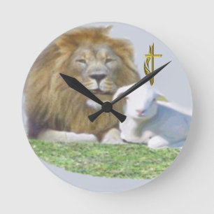 Lion en Lamb Ronde Klok