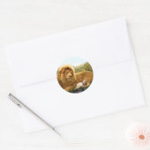 Lion en Lamb Ronde Sticker (Envelop)
