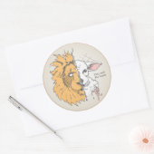 Lion en Lamb Ronde Sticker (Envelop)