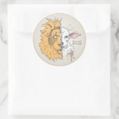 Lion en Lamb Ronde Sticker (Tas)
