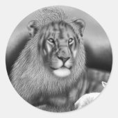 Lion en Lamb Ronde Sticker (Voorkant)