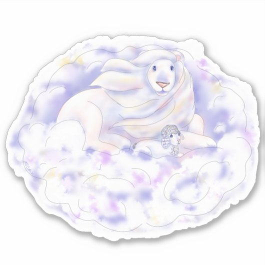 Lion en Lamb | Sticker (Voorkant)