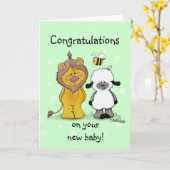 Lion en Lamb True Friends Kaart (Gele Bloem)