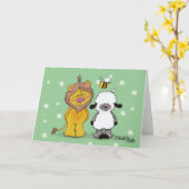 Lion en Lamb True Friends Kaart (Gele Bloem)