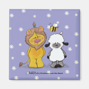 Lion en Lamb True Friends Magneet