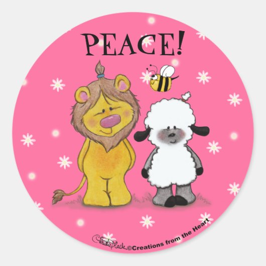 Lion en Lamb True Friends Ronde Sticker (Voorkant)