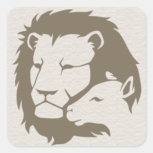 Lion en Lamb Vierkante Sticker (Voorkant)