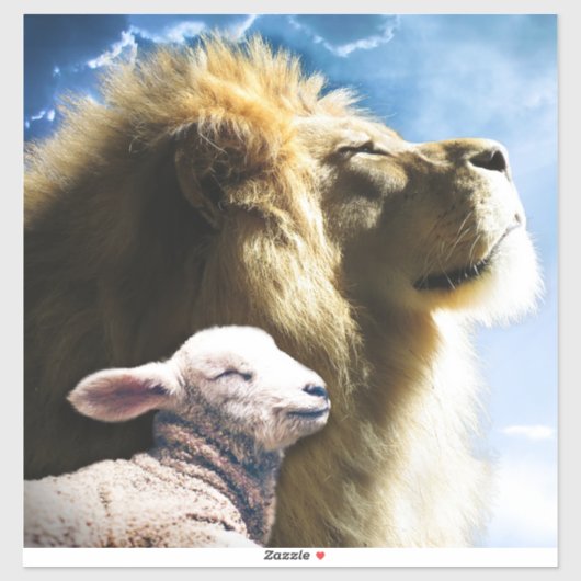 Lion en Lamb Vinyl Sticker (Vel)