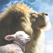 Lion en Lamb Vinyl Sticker (Voorkant)