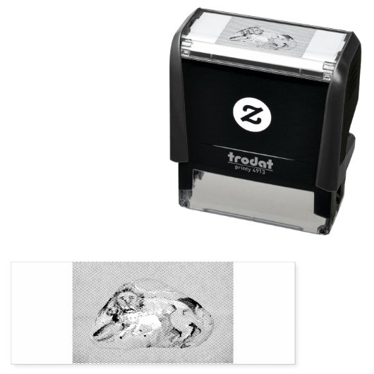 Lion en lammeren  zelfinktende stempel (In situ)