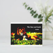 Lion- en lampkleur briefkaart (Staand voorkant)