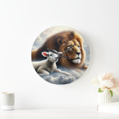 Lion- en lampwandklok grote klok (Huis)