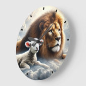Lion- en lampwandklok grote klok (Hoek)