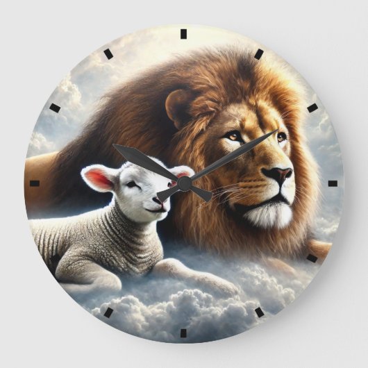 Lion- en lampwandklok grote klok (Voorkant)
