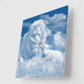 Lion- en lampwandklok vierkante klok (Hoek)