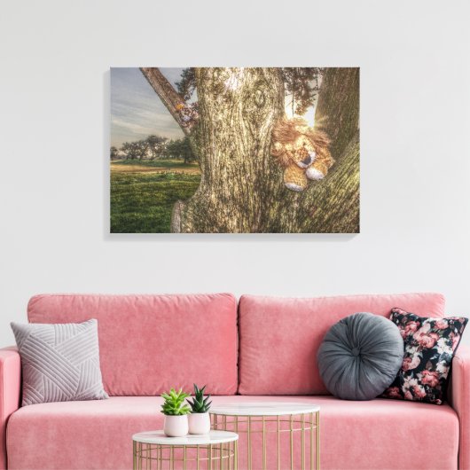 Lion en Leopard zijn Friends Canvas Print (Insitu (Woonkamer))