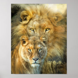 Lion en Lioness-African Royalty Art Poster/Princip Poster