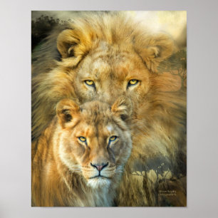Lion en Lioness-African Royalty Art Poster/Princip Poster