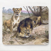 Lion en Lioness Mousepad Muismat (Voorkant)