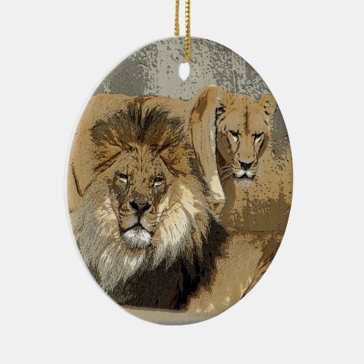 LION EN LIONESS PAIR ORNAMENT (Rechts)
