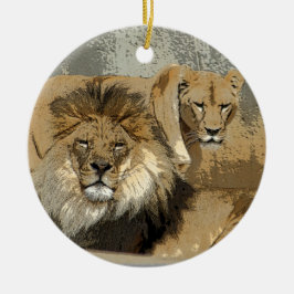LION EN LIONESS PAIR ORNAMENT