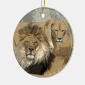 LION EN LIONESS PAIR ORNAMENT (Links)