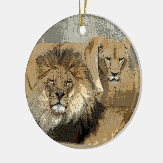 LION EN LIONESS PAIR ORNAMENT (Links)