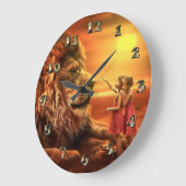 Lion en Little Girls Grote Klok (Hoek)