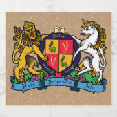 Lion en Unicorn Rampant Beer Coat of Arms Bier Etiket (Enkel label)
