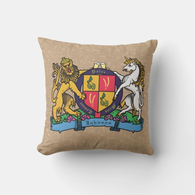 Lion en Unicorn Rampant Beer Coat of Arms Buitenkussen (Voorkant)